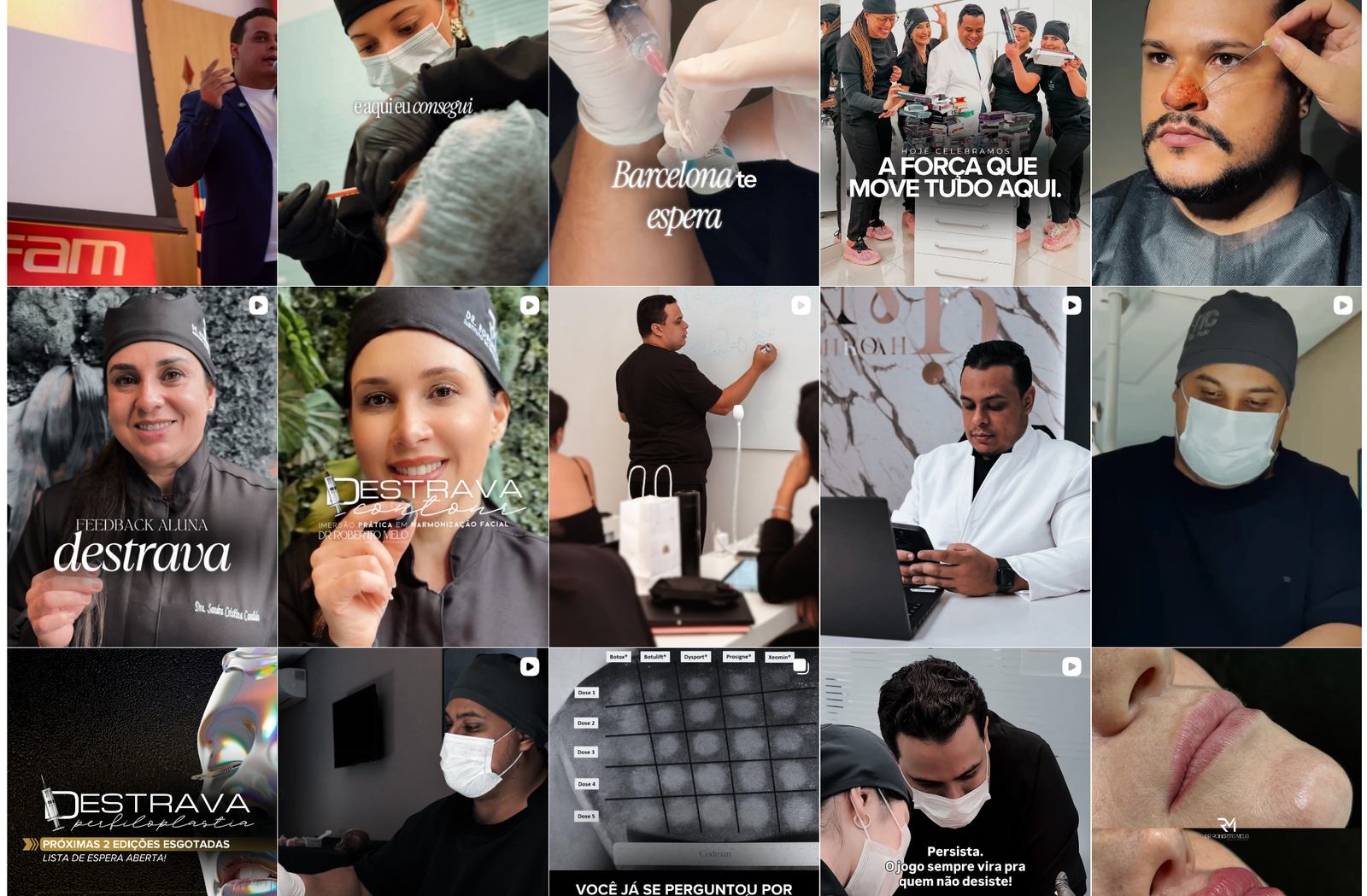 Novo feed do Dr. Robertto Melo, com identidade visual em preto e fotografia em contexto de trabalho